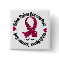 Multiple Myeloma Awareness Month Ribbon of Hearts buttons by cancerapparel Multiple Myeloma Awareness Month Ribbon of Hearts buttons