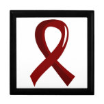 Multiple Myeloma Burgundy Ribbon 3 Keepsake Box