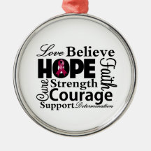 Multiple Myeloma Collage of Hope Christmas Tree Ornaments