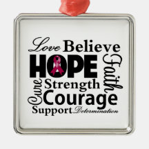 Multiple Myeloma Collage of Hope Christmas Tree Ornaments