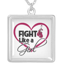 Multiple Myeloma Fight Like a Girl Heart Necklace