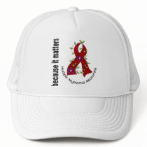 Multiple Myeloma Flower Ribbon 3 hats by awarenessgifts Multiple Myeloma Flower Ribbon 3 hats