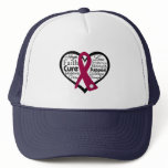 Multiple Myeloma Heart Ribbon Collage hats