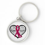 Multiple Myeloma Heart Ribbon Collage Keychain