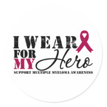 Multiple Myeloma Hero Ribbon stickers by cancerapparel Multiple Myeloma Hero Ribbon stickers