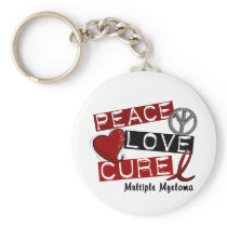 Multiple Myeloma PEACE LOVE CURE 1 Keychain