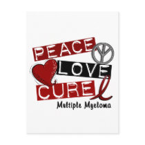 Multiple Myeloma PEACE LOVE CURE 1 postcards by awarenessgifts Multiple Myeloma PEACE LOVE CURE 1 postcards