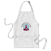 Multiple Myeloma Ribbon Merry Christmas Snowglobe aprons