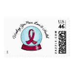 Multiple Myeloma Ribbon Merry Christmas Snowglobe Postage