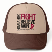 Multiple Myeloma Survivor Fight Believe Win Motto hats