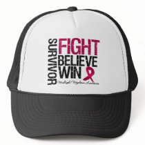 Multiple Myeloma Survivor Fight Believe Win Motto hats