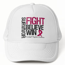 Multiple Myeloma Survivor Fight Believe Win Motto hats
