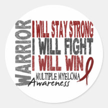Multiple Myeloma Warrior Round Sticker