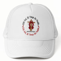 Multiple Myeloma WITH GOD CROSS 1 Trucker Hats