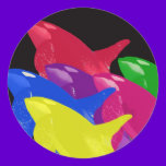 Multiple Orca Whales Multicolored -Reds Ahead stickers