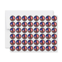 Multiple Patriotic Peace Signs Custom Invites