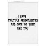 Multiple Personalities and None Like You cards
