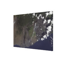 Multiple plumes blow toward the south-southwest canvas prints