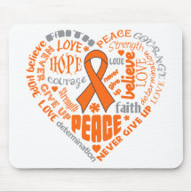 Multiple Sclerosis Awareness Heart Words Mouse Pads