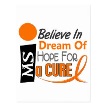 Multiple Sclerosis BELIEVE DREAM HOPE Post Card