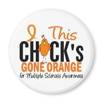 Multiple Sclerosis Chick Gone Orange magnets by awarenessgifts Multiple Sclerosis Chick Gone Orange magnets