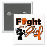 Multiple Sclerosis Fight Like A Girl Silhouette buttons