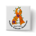 Multiple Sclerosis FLOWER RIBBON 1 buttons