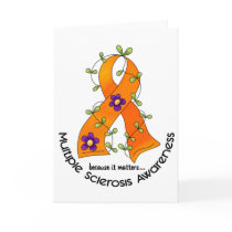 Multiple Sclerosis FLOWER RIBBON 1 Greeting Card