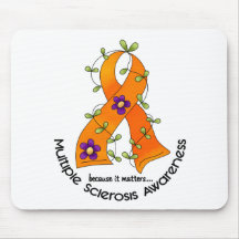 Multiple Sclerosis FLOWER RIBBON 1 Mouse Pad