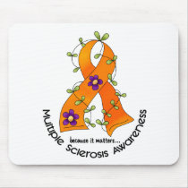 Multiple Sclerosis FLOWER RIBBON 1 Mouse Pad