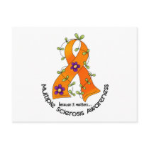 Multiple Sclerosis FLOWER RIBBON 1 Postcard