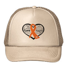 Multiple Sclerosis Heart Ribbon Collage Hats