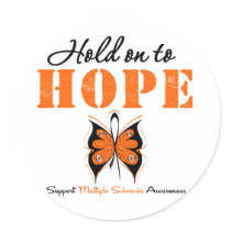 Multiple Sclerosis Hold On To Hope stickers by giftsforawareness Multiple Sclerosis Hold On To Hope stickers