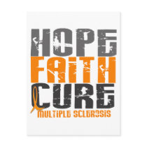 Multiple Sclerosis HOPE FAITH CURE postcards by awarenessgifts Multiple Sclerosis HOPE FAITH CURE postcards