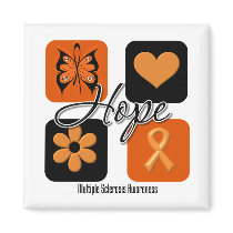 Multiple Sclerosis Hope Love Inspire Awareness magnets