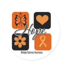 Multiple Sclerosis Hope Love Inspire Awareness stickers
