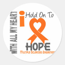 Multiple Sclerosis I Hold On To Hope Stickers