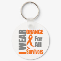 Multiple Sclerosis I Wear Orange Ribbon Survivors keychains