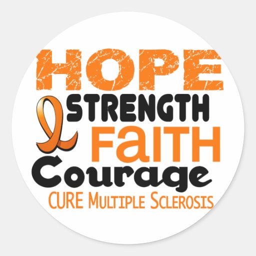 Multiple Sclerosis MS HOPE 3 Round Stickers