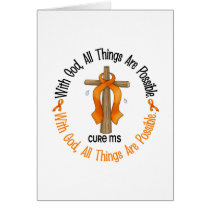 Multiple Sclerosis MS WITH GOD CROSS 1 Greeting Card