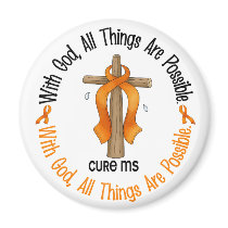 Multiple Sclerosis MS WITH GOD CROSS 1 Magnet