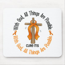 Multiple Sclerosis MS WITH GOD CROSS 1 Mouse Pads