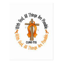 Multiple Sclerosis MS WITH GOD CROSS 1 Post Cards