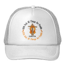 Multiple Sclerosis MS WITH GOD CROSS 1 Trucker Hat