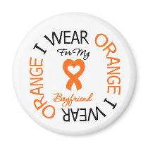 Multiple Sclerosis Orange Ribbon Boyfriend magnets