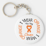 Multiple Sclerosis Orange Ribbon Cousin Key Chains