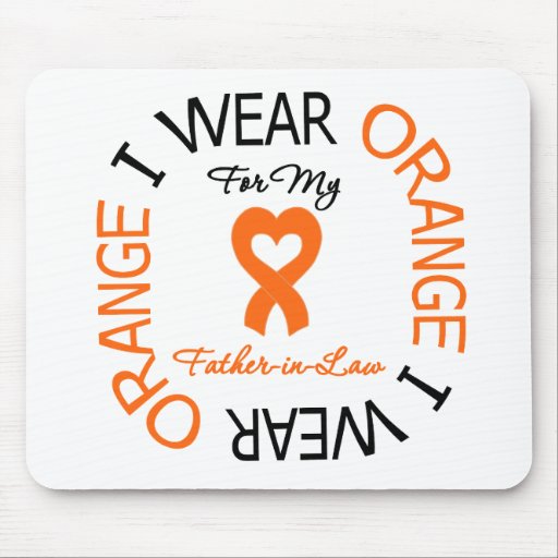 Multiple Sclerosis Orange Ribbon Father-in-Law Mouse Pads