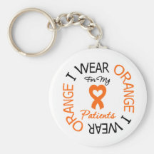 Multiple Sclerosis Orange Ribbon Patients Keychains