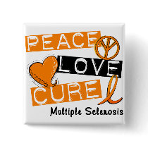 Multiple Sclerosis PEACE LOVE CURE 1 Pins