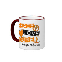 Multiple Sclerosis PEACE LOVE CURE 1 Mug